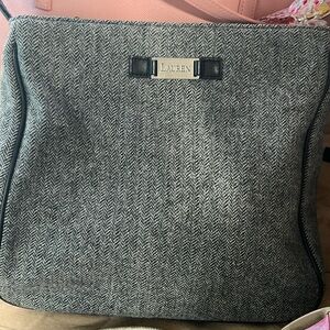 Ralph Lauren gray woolen pocketbook, black interior.
